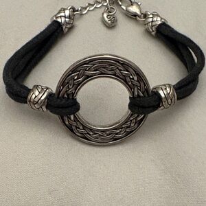 Brighton interlock weave leather cord Bracelet - Black